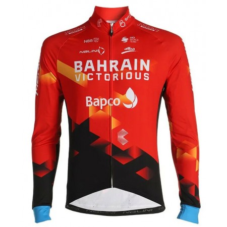 Maillot vélo 2021 Team Bahrain Victorious Manches Longues N001